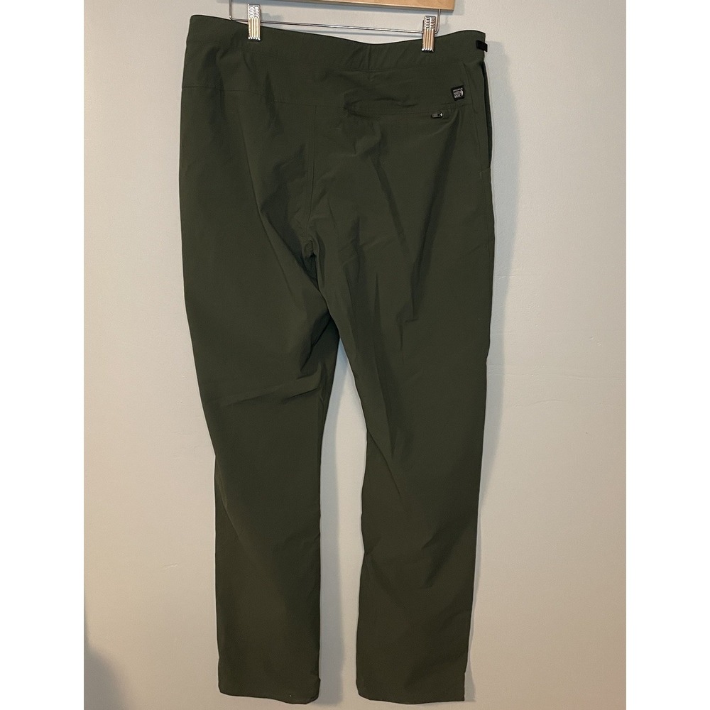 Mountain Hardwear Pants Men's 36/34 Green Belted Hiking Zip Pockets Nylon - Picture 5 of 10